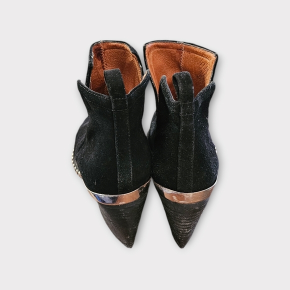 Jeffrey Campbell Optimum Black Suede Studded Ankle Boots - Picture 6 of 8